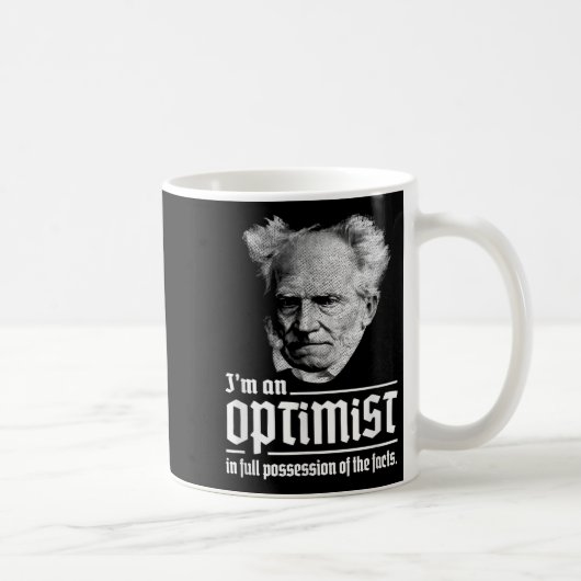 Optimist Arthur Schopenhauer Pessimism Pessimist P コーヒーマグカップ (右)