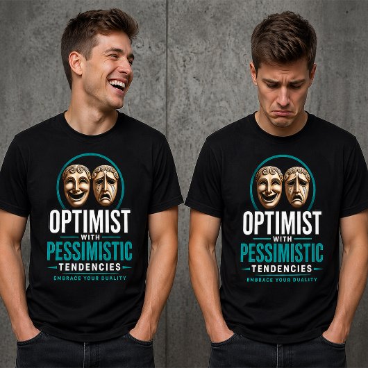 Optimist vs Pessimist Duality Mask Design トライブレンドＴシャツ