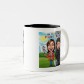 Optimist vs Pessimist Funny Mug Quote ツートーンマグカップ (正面右)