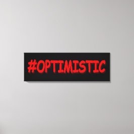 「#OPTIMISTIC」かわいいデザイン。買今 キャンバスプリント