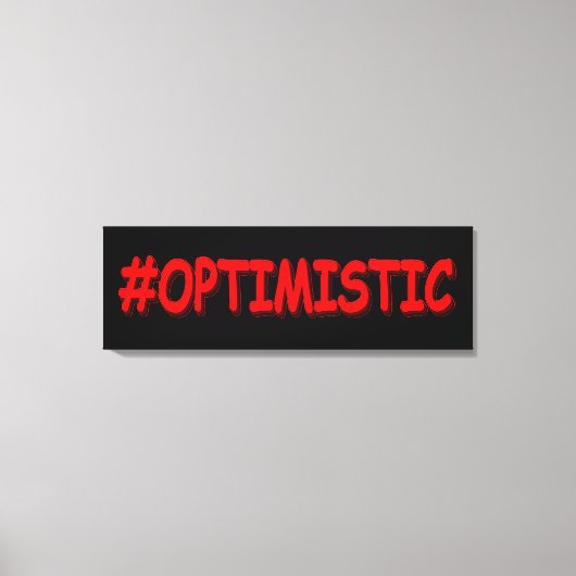 「#OPTIMISTIC」かわいいデザイン。買今 キャンバスプリント (正面)