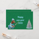 Optimistic New Year Start Card カード (正面/裏面インサイチュ)