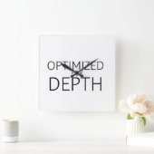 Optimized For Depth Minimalist Technical スクエア壁時計 (ホーム)