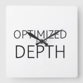 Optimized For Depth Minimalist Technical スクエア壁時計 (正面)