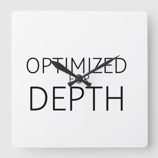 Optimized For Depth Minimalist Technical スクエア壁時計 (正面)