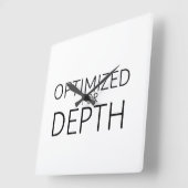 Optimized For Depth Minimalist Technical スクエア壁時計 (傾斜)