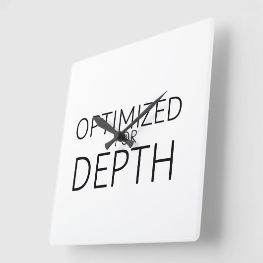 Optimized For Depth Minimalist Technical スクエア壁時計 (傾斜)