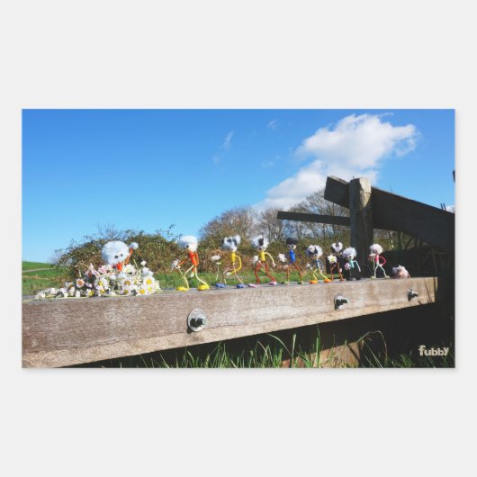 Optocht van Fubby's naar felicitatie. 長方形シール (正面)