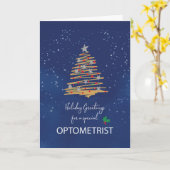 Optometist Christmas Tree on Navy カード (黄色い花)