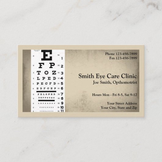 Optometrist Business Card 名刺 (正面)
