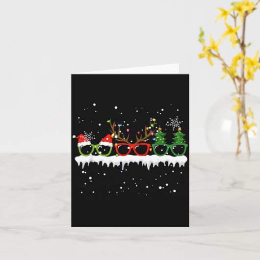 Optometrist Christmas Tree Gles Costume Santa Opto カード (黄色い花)