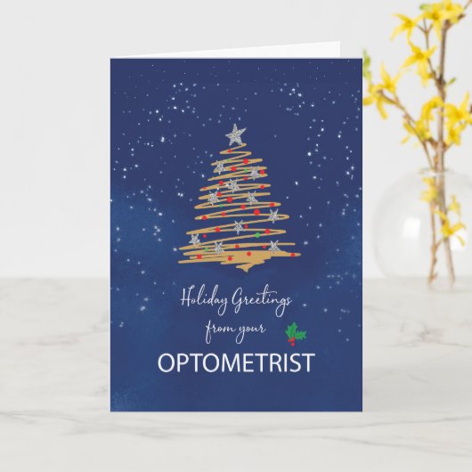 Optometrist Christmas Tree on Navyより カード (黄色い花)