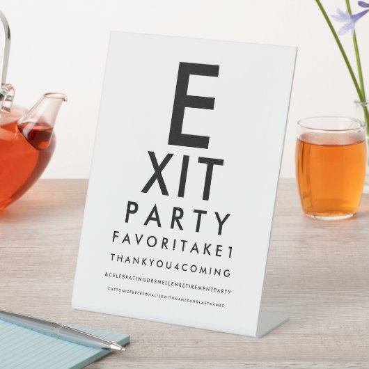 Optometrist Eye Chart Retirement Party Favor 台座サイン (インサイチュ)