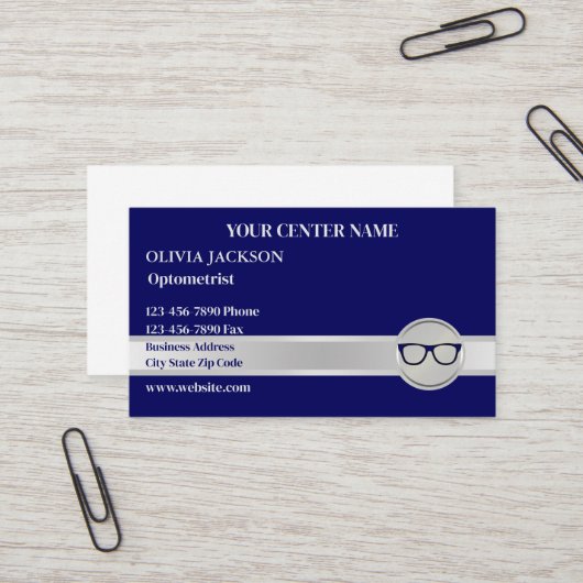 Optometrist Modern Eyewear Doctor Vision Care 名刺 (正面/裏面インサイチュ)
