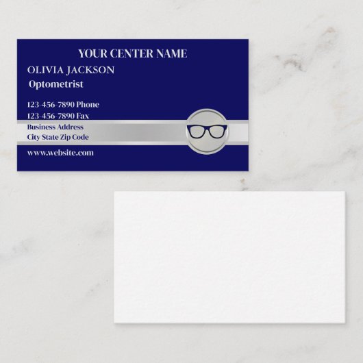 Optometrist Modern Eyewear Doctor Vision Care  名刺 (正面/裏面)
