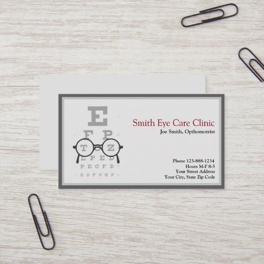 Optometrist Ophthalmologist Business Card 名刺 (正面/裏面インサイチュ)