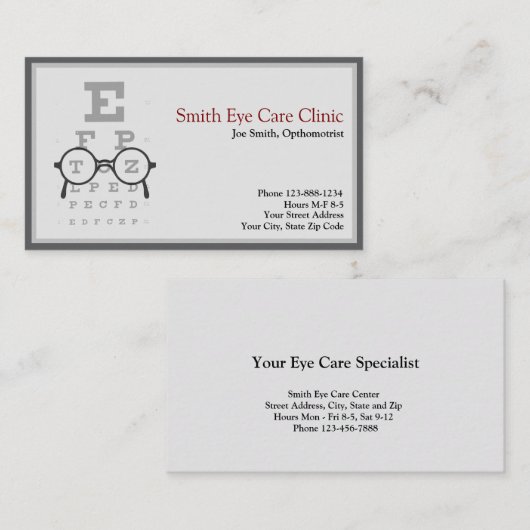 Optometrist Ophthalmologist Business Card 名刺 (正面/裏面)