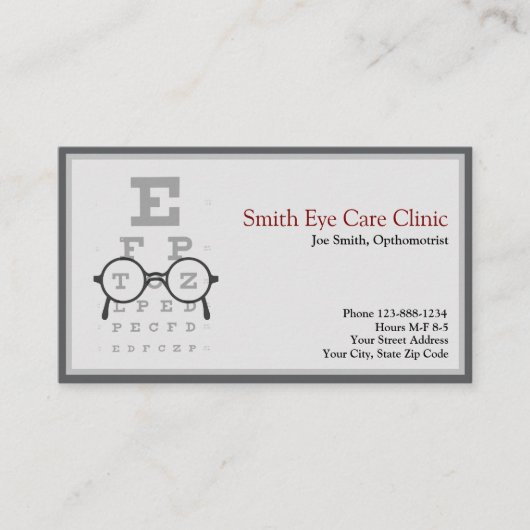 Optometrist Ophthalmologist Business Card 名刺 (正面)