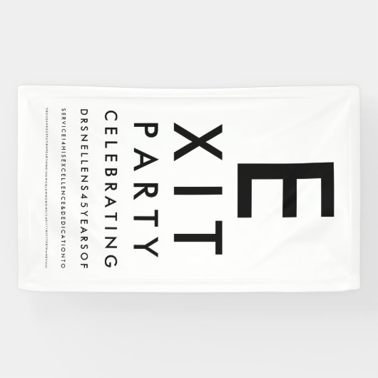 Optometrist Ophthalmologist Exit Retirement Party 横断幕 (横)