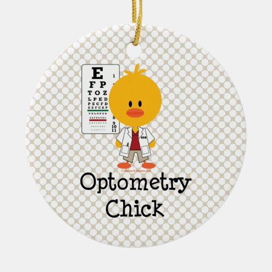 Optometryのひよこのオーナメント セラミックオーナメント (正面)