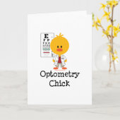 Optometryのひよこの挨拶状 カード (黄色い花)