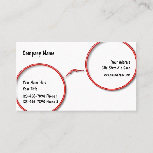 Optometryの接眼レンズフレームのデザイン 名刺 (正面)