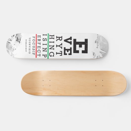 Optometryの視力検査表のイラストレーション スケートボード (横)