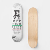 Optometryの視力検査表のイラストレーション スケートボード (正面)