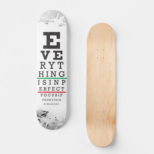 Optometryの視力検査表のイラストレーション スケートボード (正面)