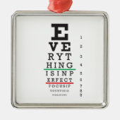 Optometryの視力検査表のイラストレーション メタルオーナメント (正面)