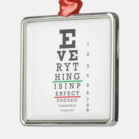 Optometryの視力検査表のイラストレーション メタルオーナメント (左)