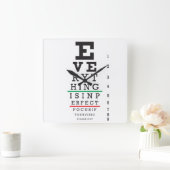 Optometryの視力検査表 スクエア壁時計 (ホーム)