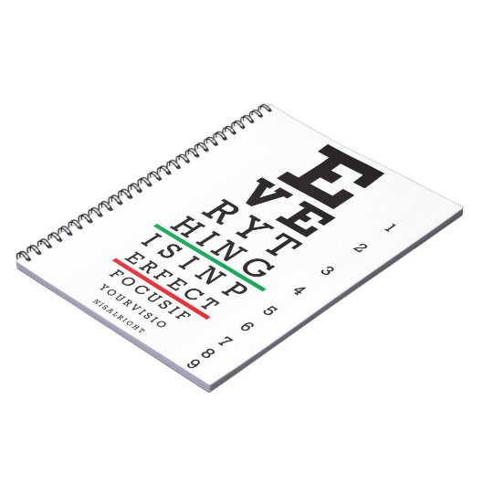 Optometryの視力検査表 ノートブック (左側)