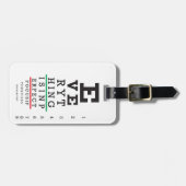 Optometryの視力検査表 ラゲッジタグ (正面横)