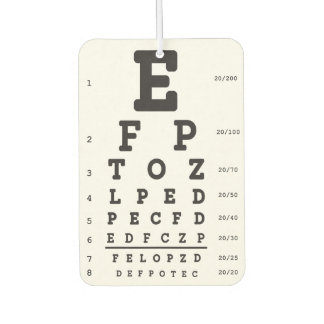 Optometry Eye Chart Air Freshener カーエアーフレッシュナー
