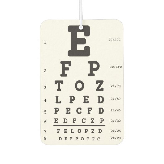 Optometry Eye Chart Air Freshener カーエアーフレッシュナー (正面)