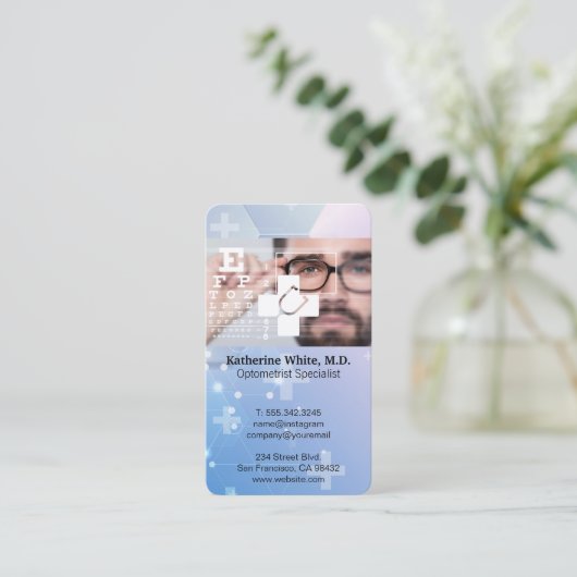 Optometry | Eye Chart Visual | Doctor 名刺 (スタンド正面)