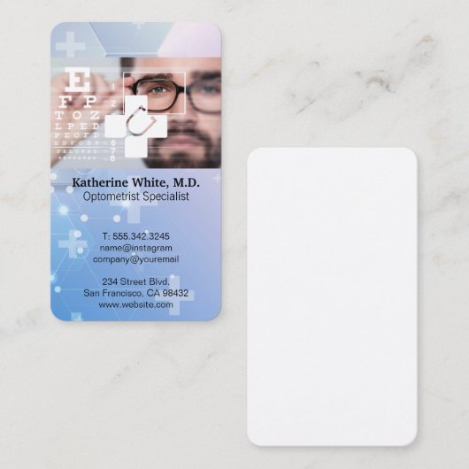 Optometry | Eye Chart Visual | Doctor 名刺 (正面/裏面)