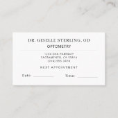 Optometry Eye Doctor Office Appointment Card 予約カード (正面)
