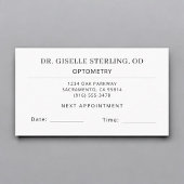 Optometry Eye Doctor Office Appointment Card 名刺