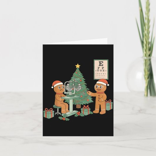 Optometry Gingerbread Christmas Optician Sight Squ カード (正面)