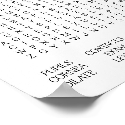 Optometry Officeをテーマにした単語検索ポスター ポスター (角)