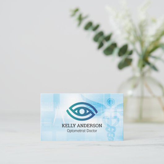 Optometry Stylized Eye Logo | Medical Doctor 名刺 (スタンド正面)