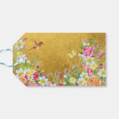 Opulence Gold Floral Hummingbird ギフトタグ (裏面横)