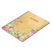 Opulence Gold Floral Hummingbird ノートブック (左側)