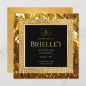 Opulence Minivites Gold Birthday Invitation  (正面/裏面)