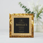 Opulence Minivites Gold Birthday Invitation  (スタンド正面)