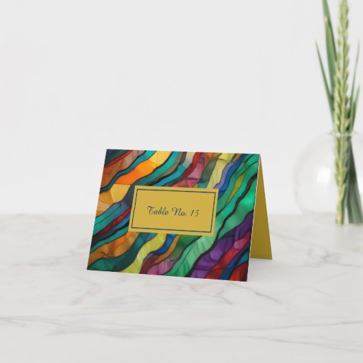 Opulent African destination wedding table number サンキューカード (正面)