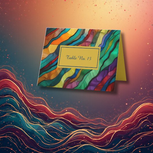 Opulent African destination wedding table number サンキューカード