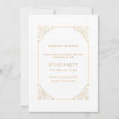 Opulent Baroque Frame Gold Script Iftar Party 招待状 (正面)